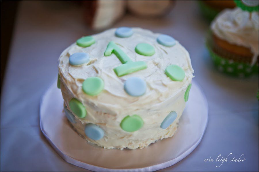 smash cake - blue, green dots