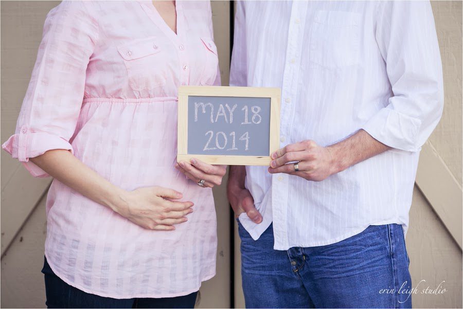 Pregnancy Announcement Photos with a chalkboard