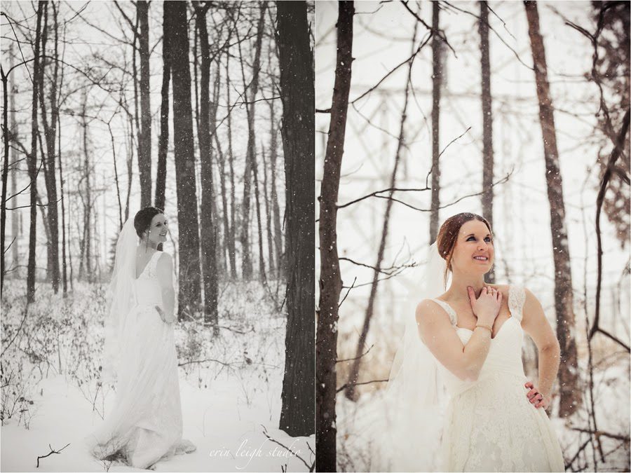 bridal session in the snow 