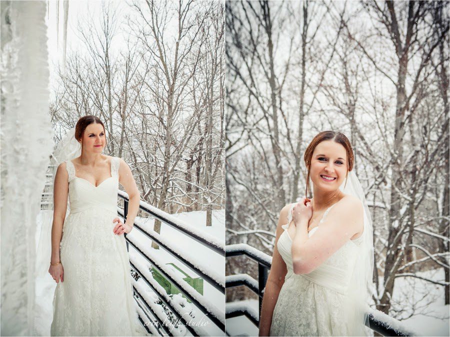 bridal session in the snow 