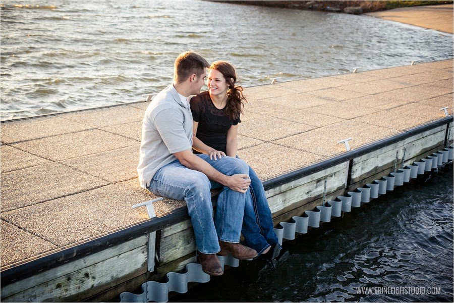 engagement photos on a dock